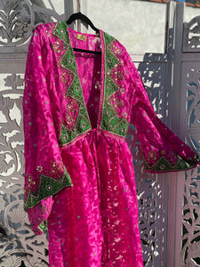 Fuscia Fantasy Anarkali Jacket Dress Robe