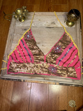Load image into Gallery viewer, Sparkle Me Pink Halter Top
