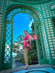 Pink Lotus Micro Mini Skirt Set