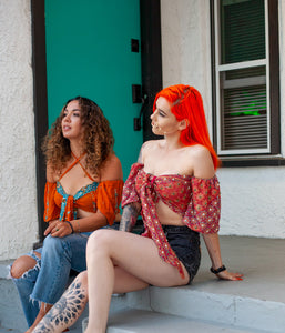 Sunset Aura Wrap Top