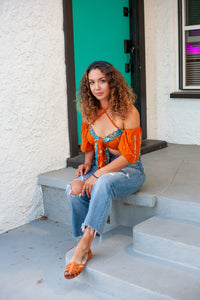 Sunset Aura Wrap Top
