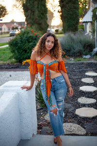 Sunset Aura Wrap Top