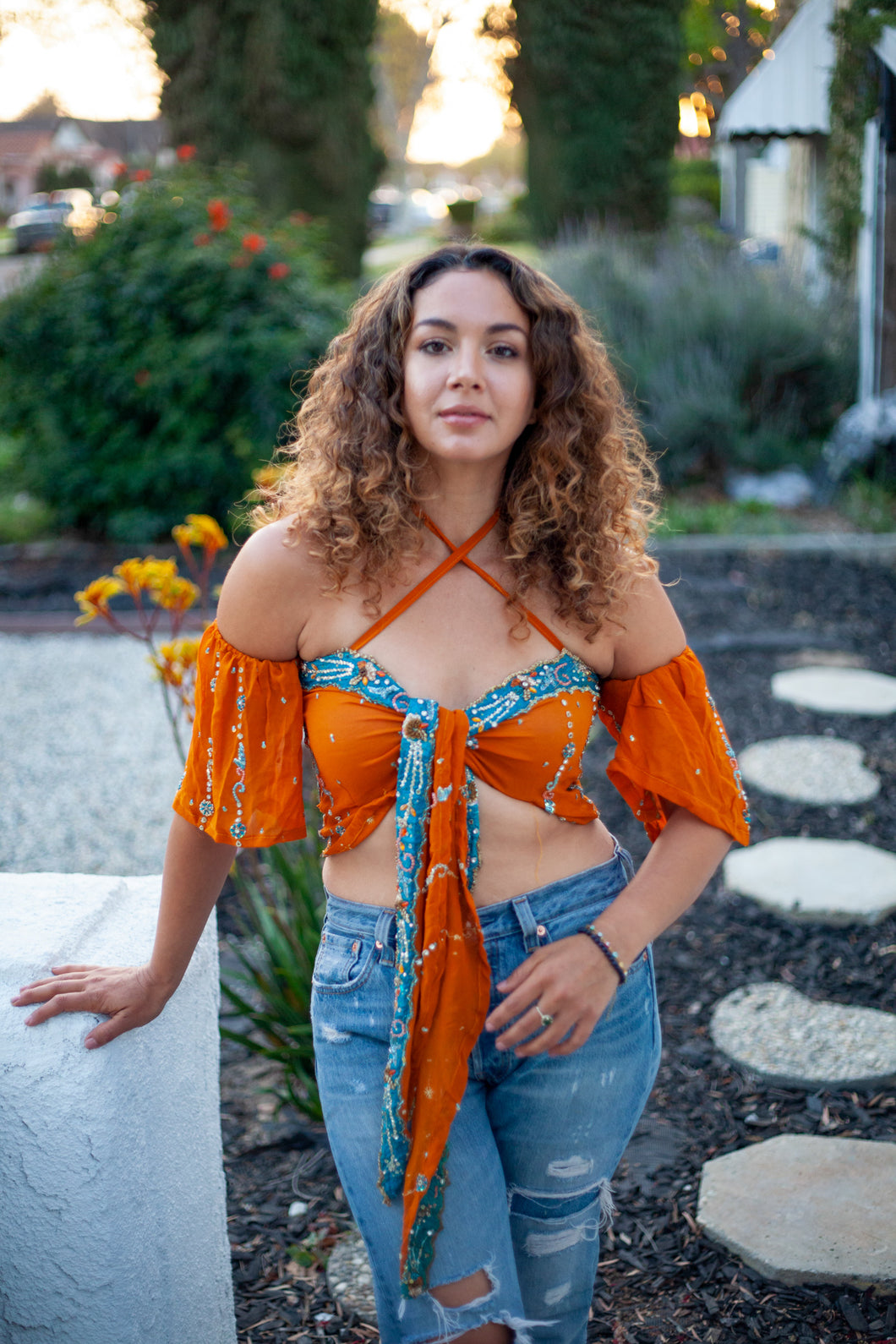Sunset Aura Wrap Top