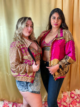 Load image into Gallery viewer, Paisley Dreams Satin Silk Crop Jacket

