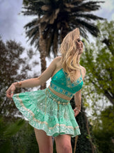 Load image into Gallery viewer, Turquoise Sparkles Halter Top SMALL CUPS  SIZE
