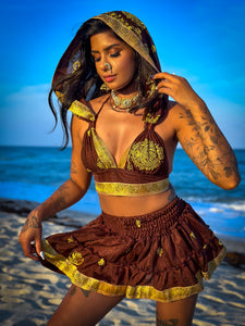 Golden Chai Micro Mini Skirt Set