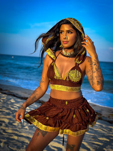 Golden Chai Micro Mini Skirt Set