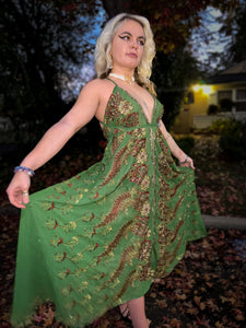Emerald Gold Elixir Magic Dress