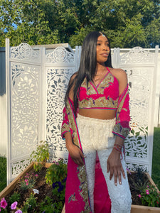 Pink lotus halter top