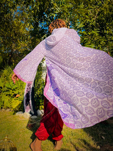 Amethyst Lotus Hooded Kimono