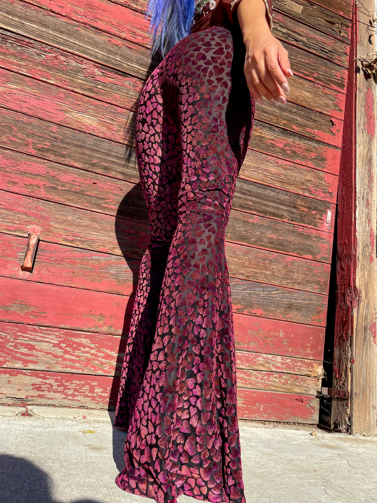 Sweetheart Velvet Flares Bell Bottoms
