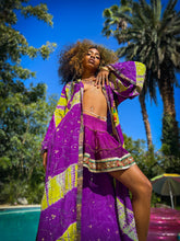 Load image into Gallery viewer, Amethyst Autumn Hooded Kimono

