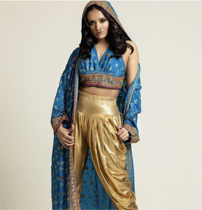The Poonam Pink Hooded Kimono