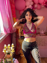 Load image into Gallery viewer, Gold Moondust Velvet Flares in Bell Bottoms
