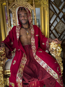 Deep Royal Unisex Hooded Kimono
