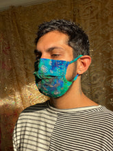 Load image into Gallery viewer, Golden peacock face mask
