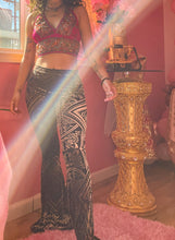 Load image into Gallery viewer, Gold Moondust Velvet Flares in Bell Bottoms
