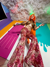 Load image into Gallery viewer, sunsets n roses velvet flare pants
