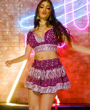 Load image into Gallery viewer, Violet Diamonds Micro Mini Skirt Set
