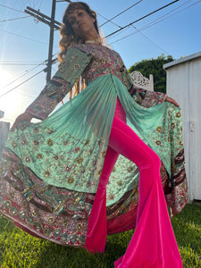 Hot Girl Pink Velvet Flare Pants