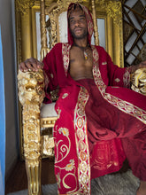 Load image into Gallery viewer, Deep Royal Unisex Hooded Kimono
