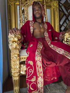 Deep Royal Unisex Hooded Kimono
