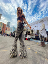 Load image into Gallery viewer, Gold Moondust Velvet Flares in Bell Bottoms
