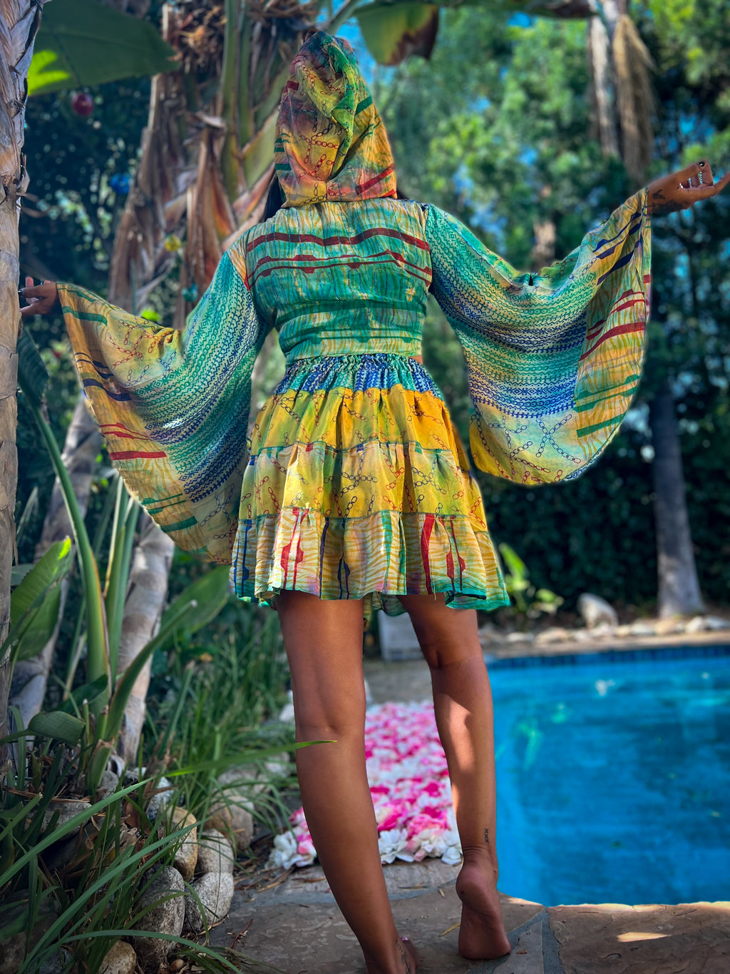 Jungle Kaleidoscope midi mini skirt set