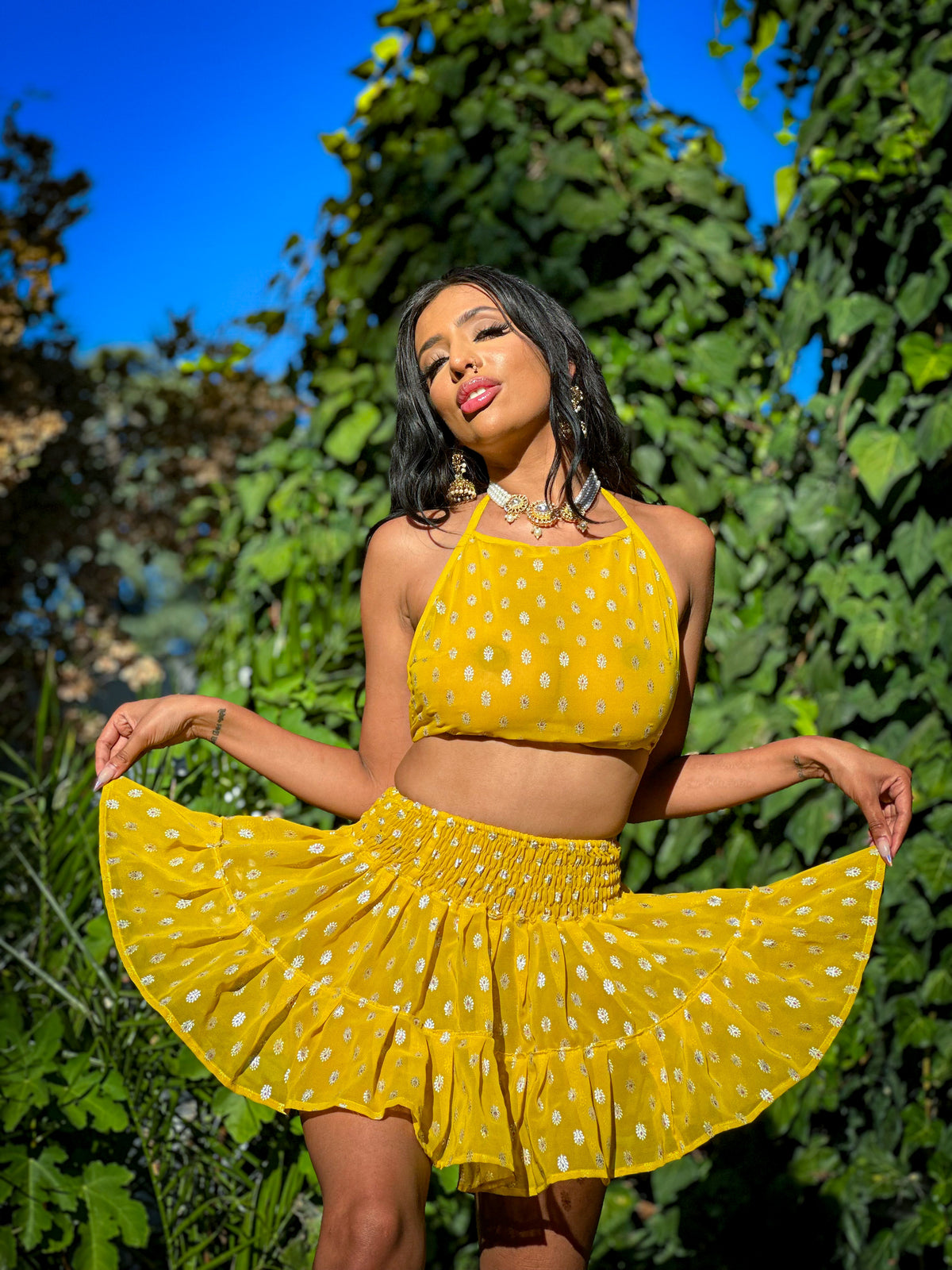 Sun Princess Micro Mini Gehr Skirt Set
