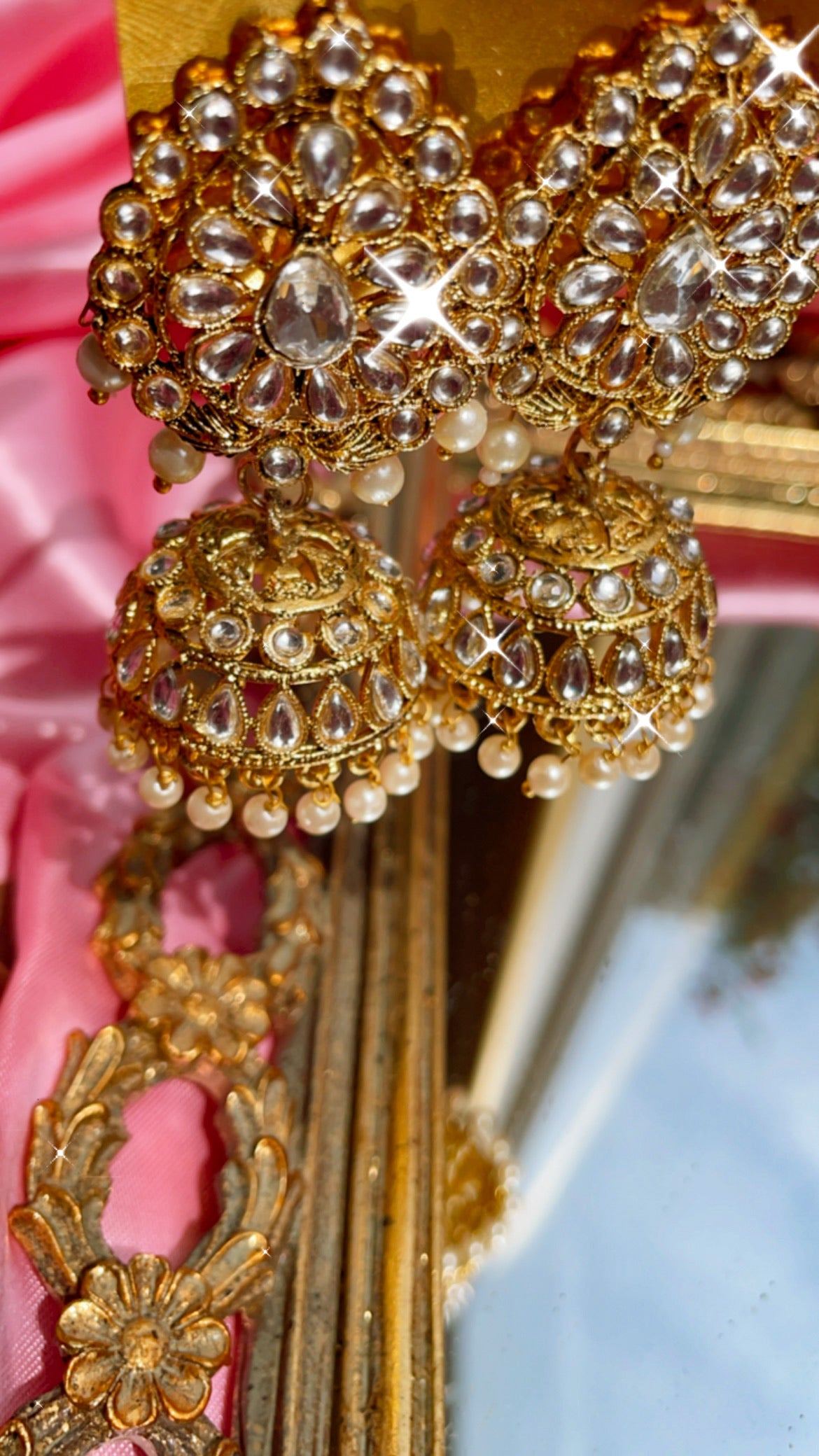 The Crystal Teardrop Jhumka Earrings