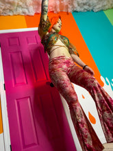 Load image into Gallery viewer, sunsets n roses velvet flare pants

