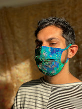 Load image into Gallery viewer, Golden peacock face mask
