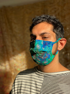 Golden peacock face mask