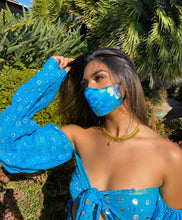Load image into Gallery viewer, Turquoise Dragon Face Mask
