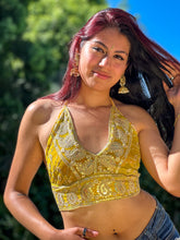 Load image into Gallery viewer, Gold Lemon halter Top
