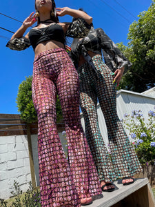 Cosmic Sky Velvet Burnout Flare Pants