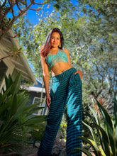 Load image into Gallery viewer, Blue Checkers Silk Pants
