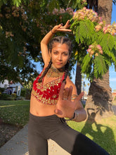Load image into Gallery viewer, Fire Velvet Halter top
