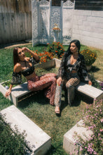 Load image into Gallery viewer, Cosmic Sky Velvet Burnout Flare Pants
