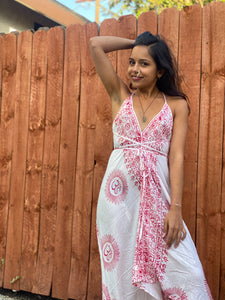 White Sanskrit Dress (with red writing)