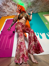 Load image into Gallery viewer, sunsets n roses velvet flare pants
