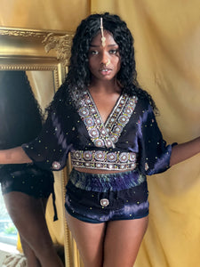 Midnight Majesty Shorts Set