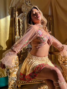 Golden Romance Mini Skirt
