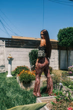 Load image into Gallery viewer, Cosmic Yoni Velvet Burnout Flare Pants
