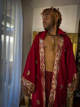 Load image into Gallery viewer, Deep Royal Unisex Hooded Kimono

