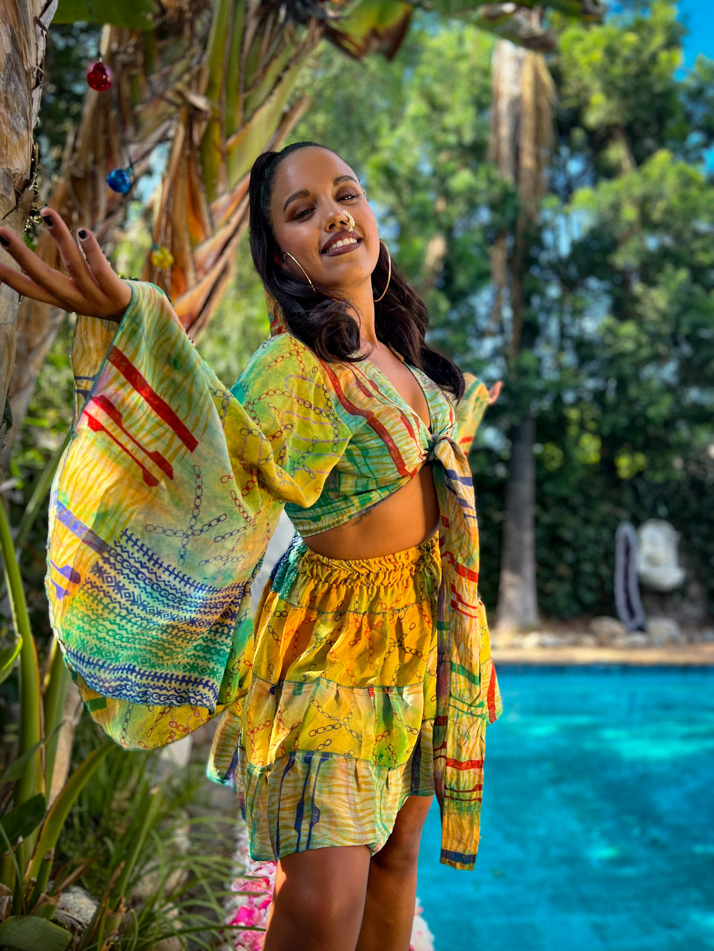 Jungle Kaleidoscope midi mini skirt set
