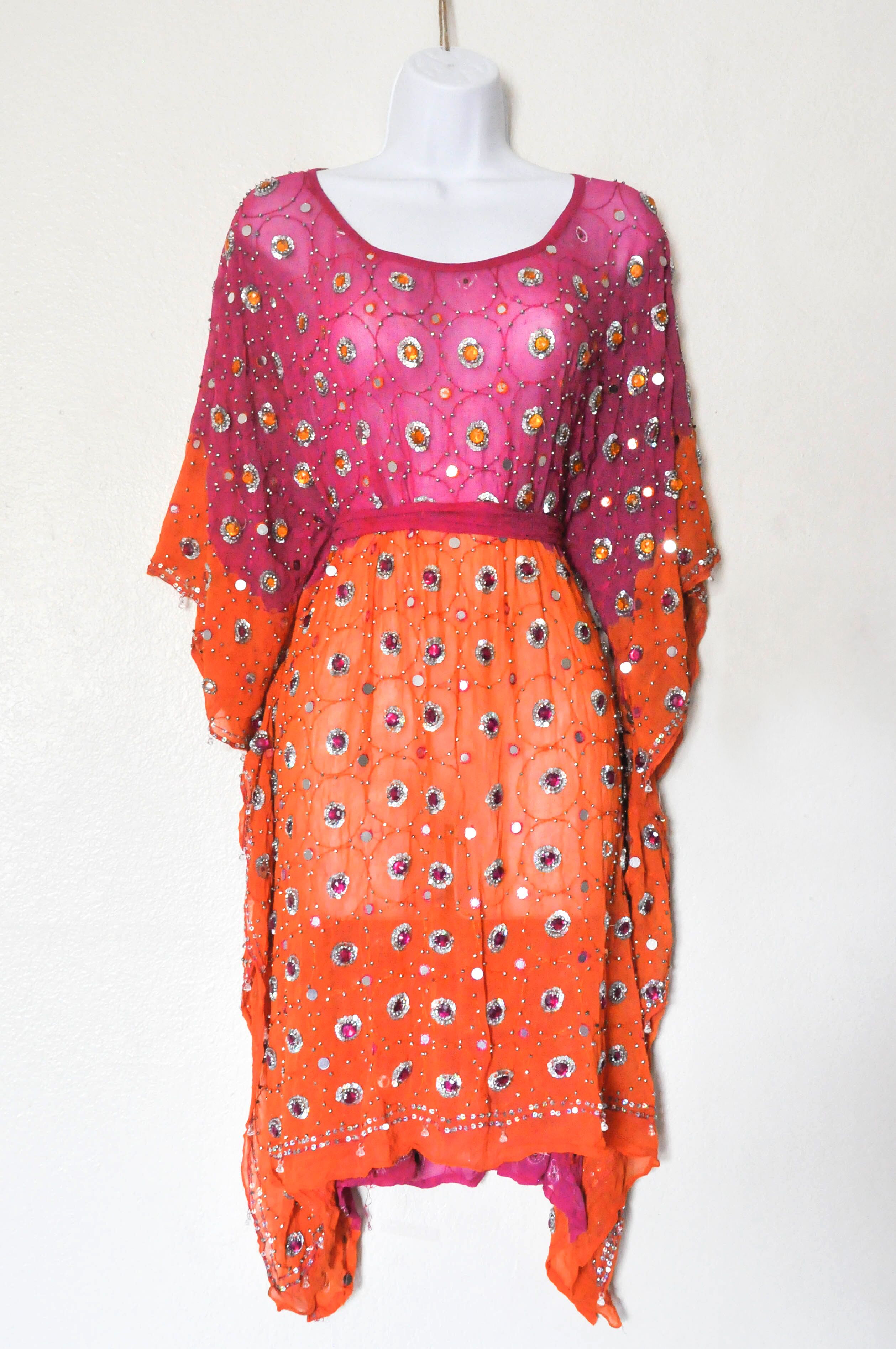 Orange Pink Orbit Butterfly Dress
