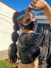 Load image into Gallery viewer, Black ninja Satin Mask
