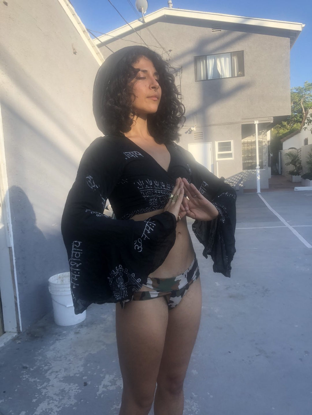 Black Sanskrit Top
