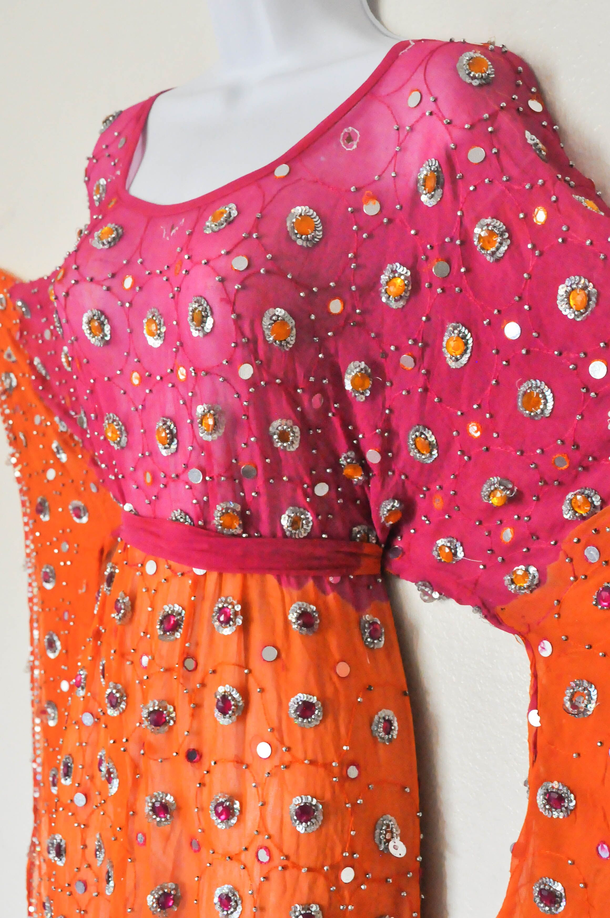 Orange Pink Orbit Butterfly Dress